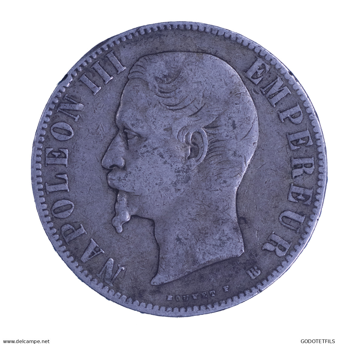 Second-Empire-5 Francs Napoléon III-tête Nue 1855 Strasbourg - 5 Francs