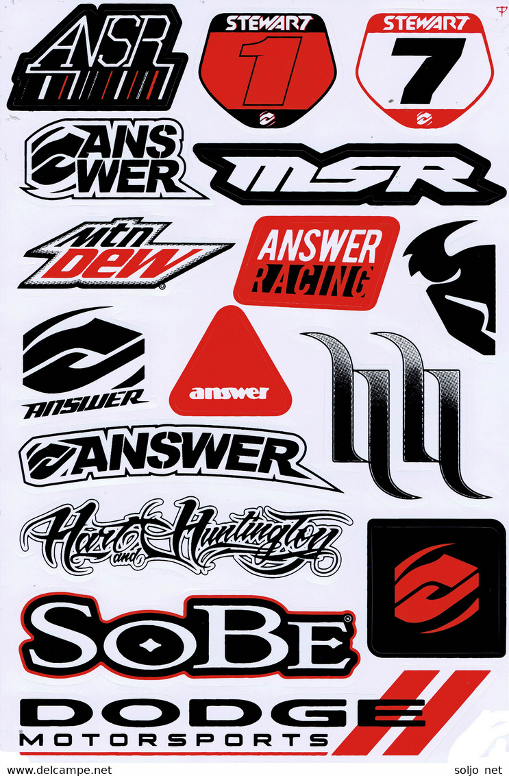 Sponsoren Sponsor Logo Racing Aufkleber / Sponsors Sticker Modellbau Model A4 1 Bogen 27x18 Cm ST051 - Aufkleber - Decals