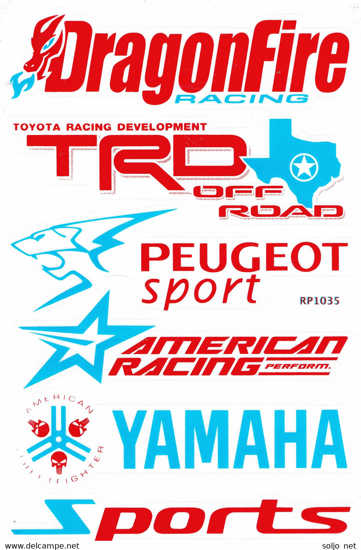Sponsoren Sponsor Logo Racing Aufkleber / Sponsors Sticker Modellbau Model A4 1 Bogen 27x18 Cm ST193 - Transfer