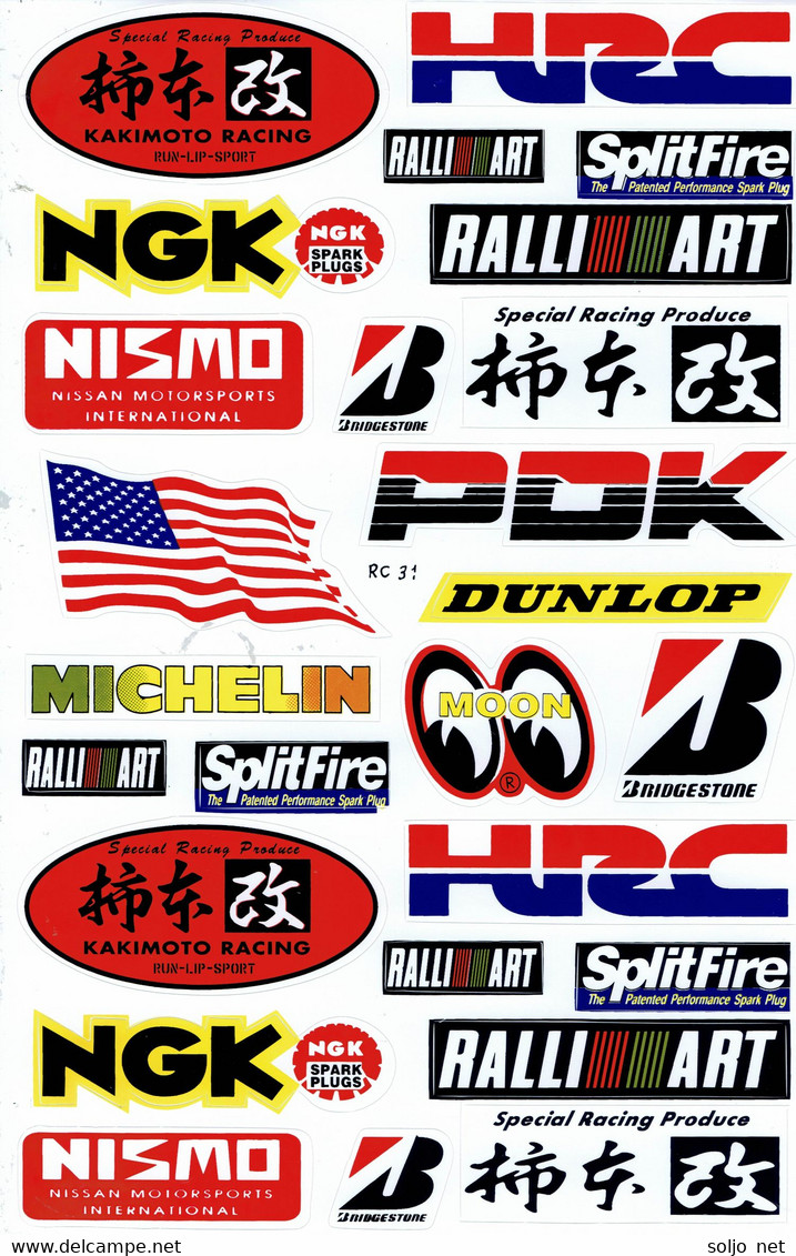 Sponsoren Sponsor Logo Racing Aufkleber / Sponsors Sticker Modellbau Model A4 1 Bogen 27x18 Cm ST433 - Aufkleber - Decals