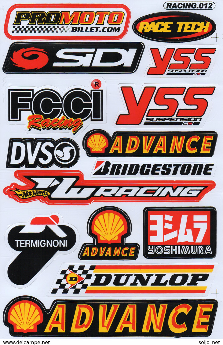 Sponsoren Sponsor Logo Racing Aufkleber / Sponsors Sticker Modellbau Model A4 1 Bogen 27x18 Cm ST463 - R/C Modelbouw