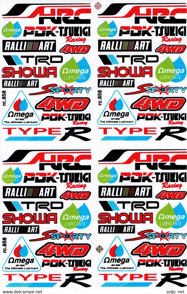 Sponsoren Sponsor Logo Racing Aufkleber / Sponsors Sticker Modellbau Model A4 1 Bogen 27x18 Cm ST510 - R/C Modelbouw