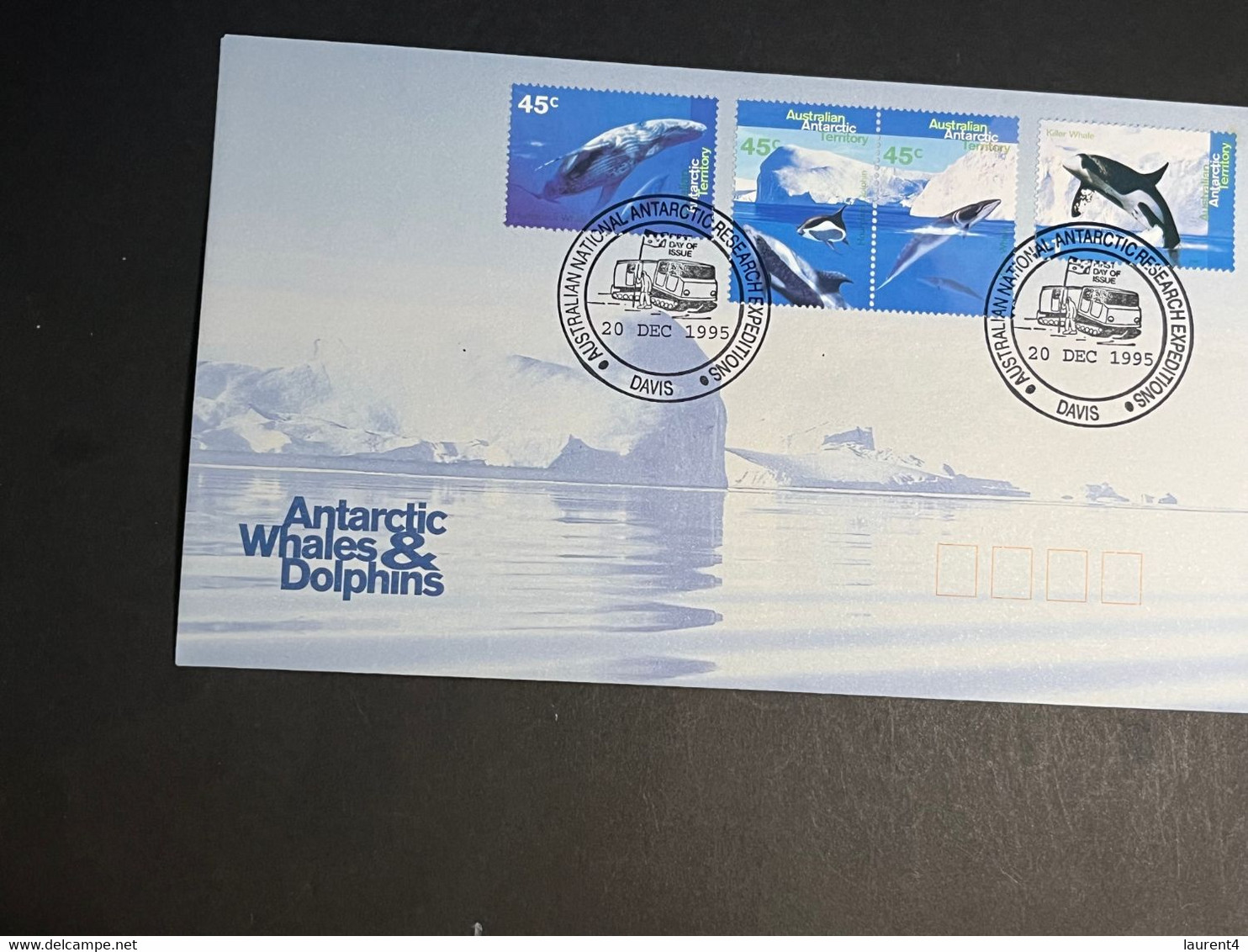 (4 Oø 9) Australia FDC - 4+1 Covers - 1996 - Australian Antarctic Whales & Dolphins (4 AAT Bases + 1 M/s) - FDC