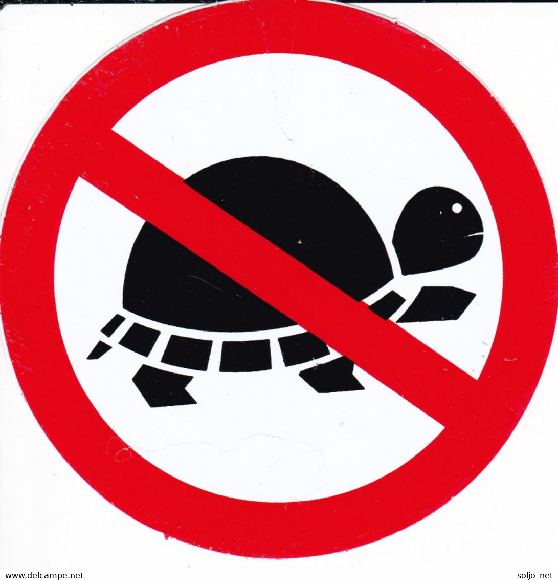 Verboten - Schildkröte 10 Cm Aufkleber - Forbidden -  Turtle Sticker Round ST518 - Scrapbooking