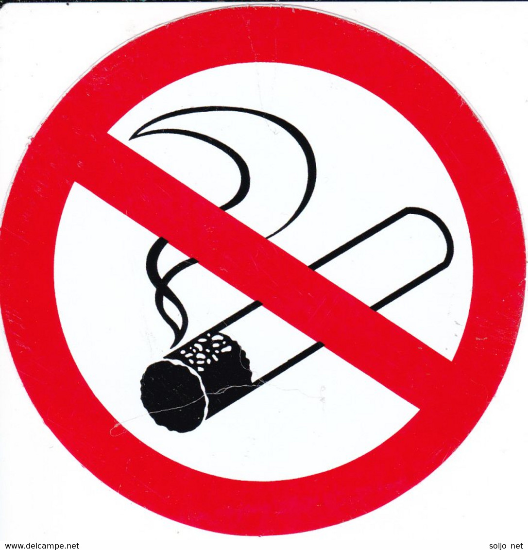 Verboten - Zigarette Rauchen Rund 10 Cm Aufkleber - Forbidden - NO SMOKING Sticker Round ST395 - Scrapbooking