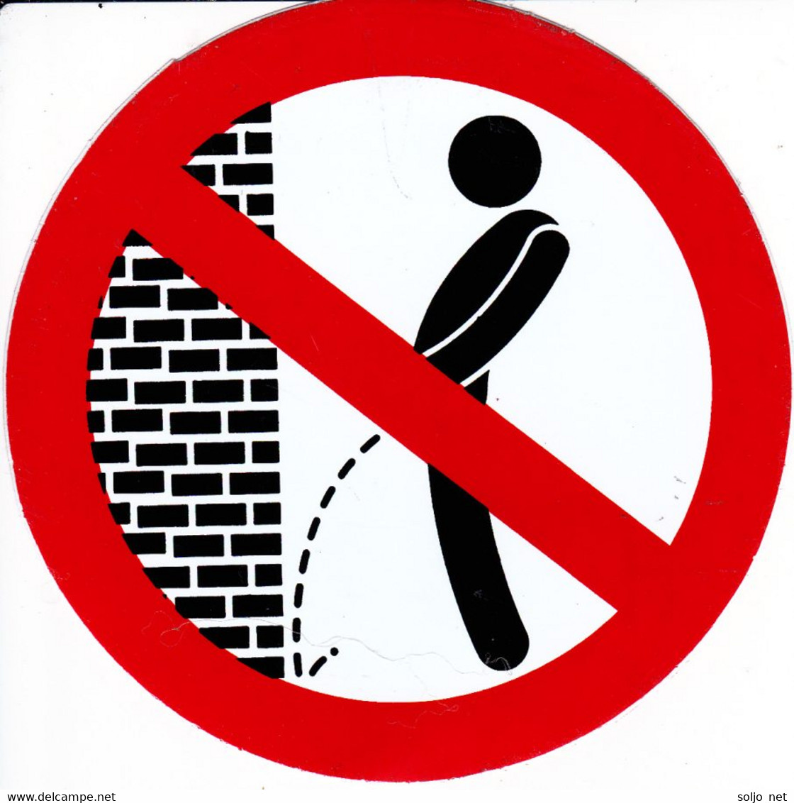 Verboten - An Die Mauer Pinkeln Rund 10 Cm Aufkleber - Forbidden - Piss On Wall Sticker Round ST397 - Scrapbooking