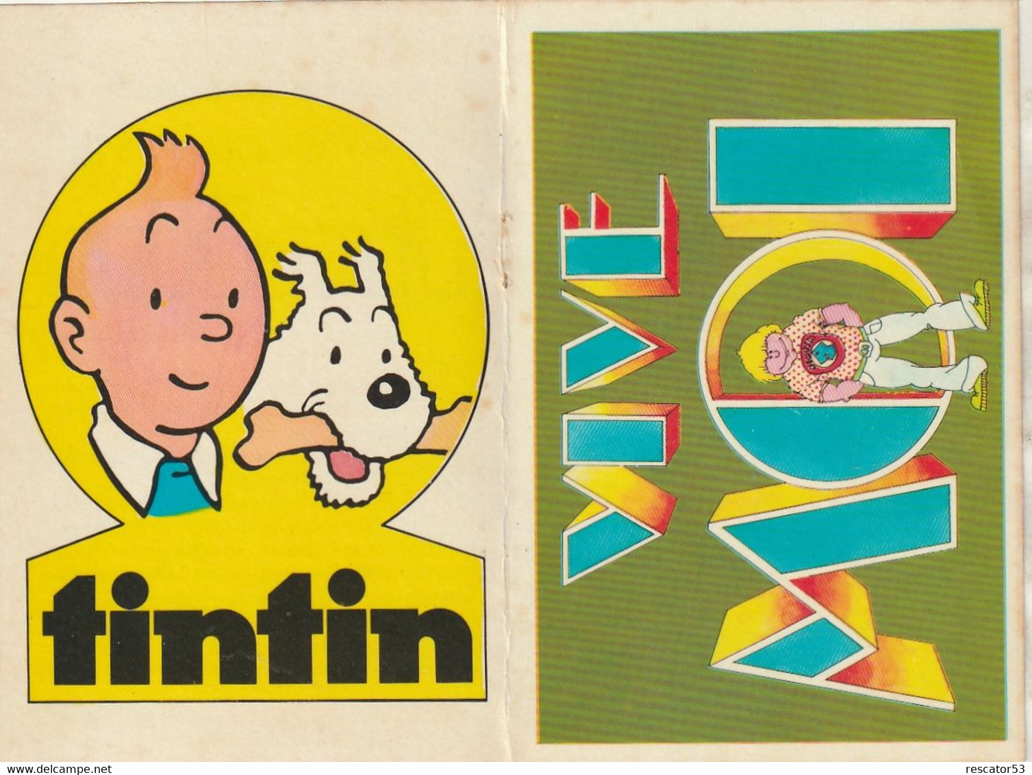 Autocollant 14 X 19 Cm Tintin Et Milou - Autocollants