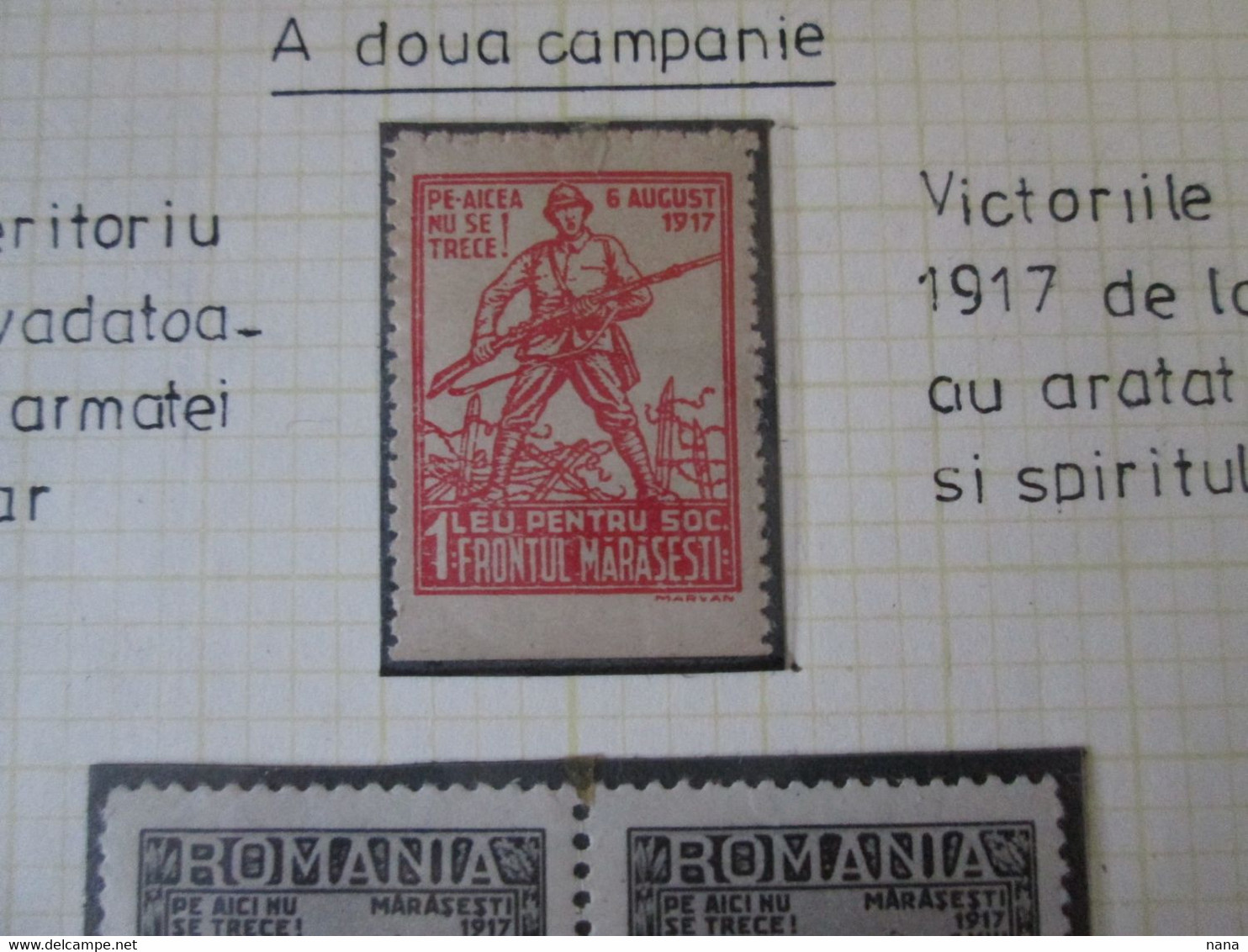 Roumanie Feuille 7 Timbre:Participation A La P.G.M.la 2 Campagne/Romania Sheet Of 7 Stamps Partici.WWI The 2 Campaign - Collections