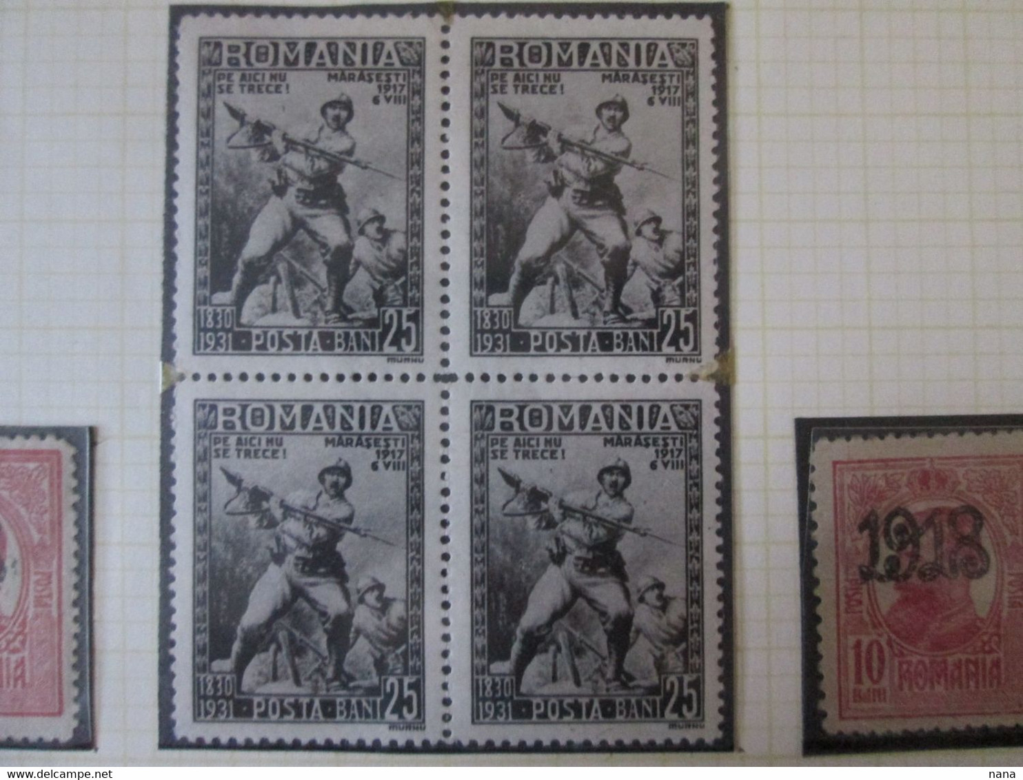 Roumanie Feuille 7 Timbre:Participation A La P.G.M.la 2 Campagne/Romania Sheet Of 7 Stamps Partici.WWI The 2 Campaign - Collections