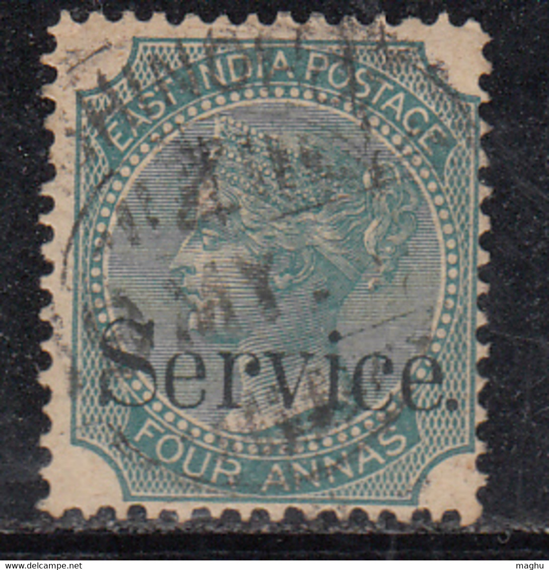 4a Service, British East India Used, 1867 Issue, Four Annas - 1858-79 Compañia Británica Y Gobierno De La Reina