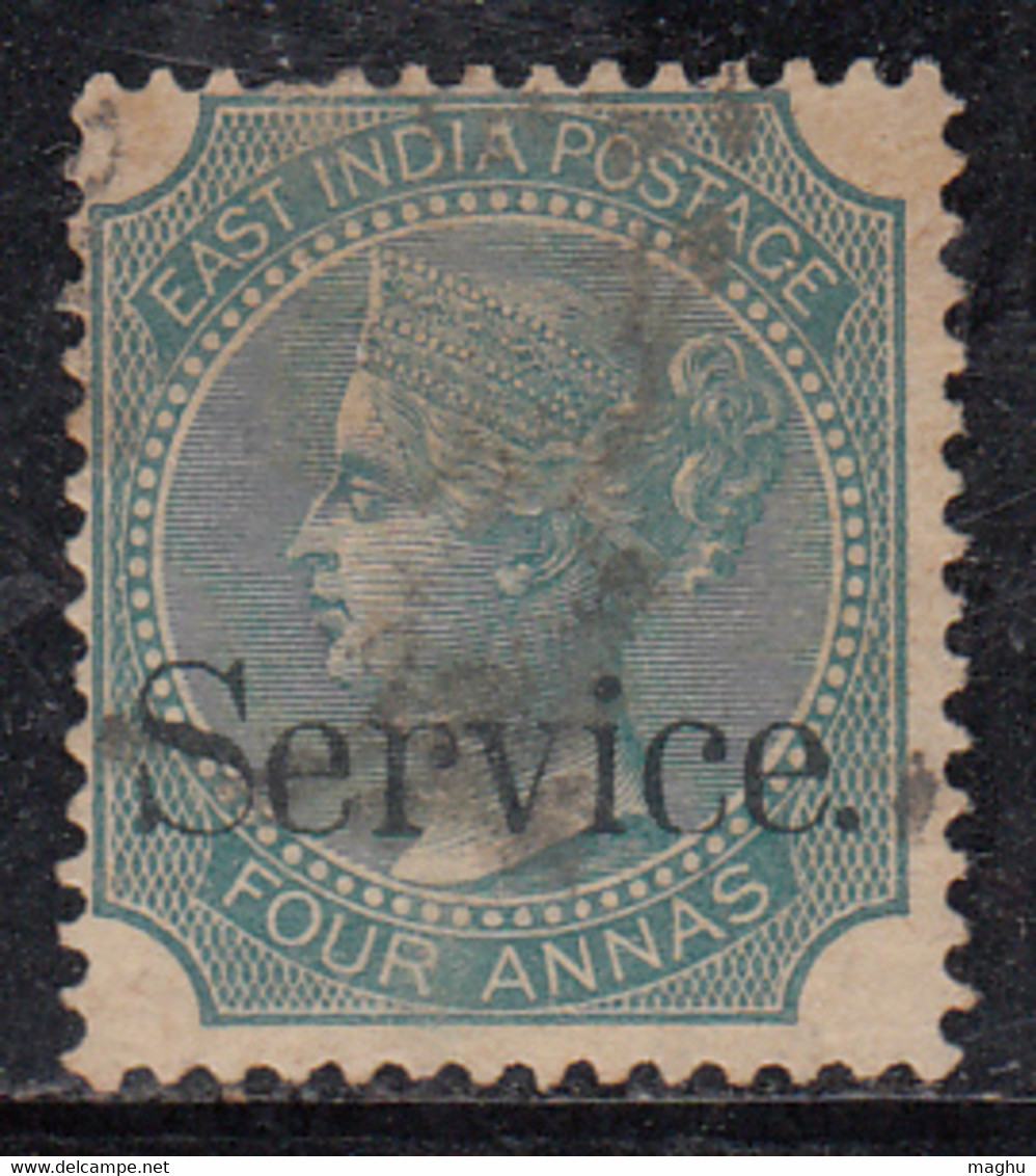 4a Service, British East India Used, 1867 Issue, Four Annas - 1858-79 Compañia Británica Y Gobierno De La Reina