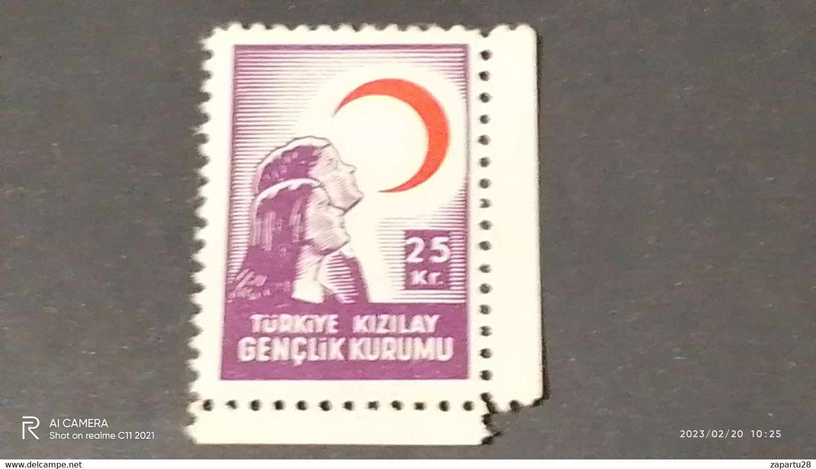 TÜRKEY--YARDIM PULLARI-1950- 60-  KIZILAY GENÇLİK KURUMU  25K (*) - Wohlfahrtsmarken