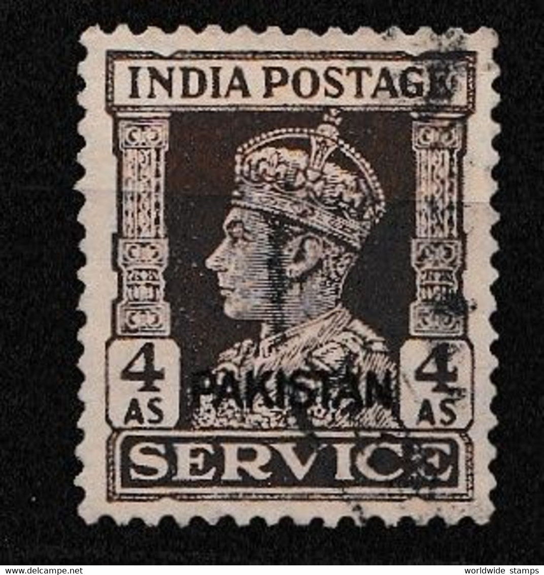 PAKISTAN OVERPRINT ON INDIA KING GEORGE VI OFFICIAL SERVICE ISSUE 4AS MNH. - Neufs