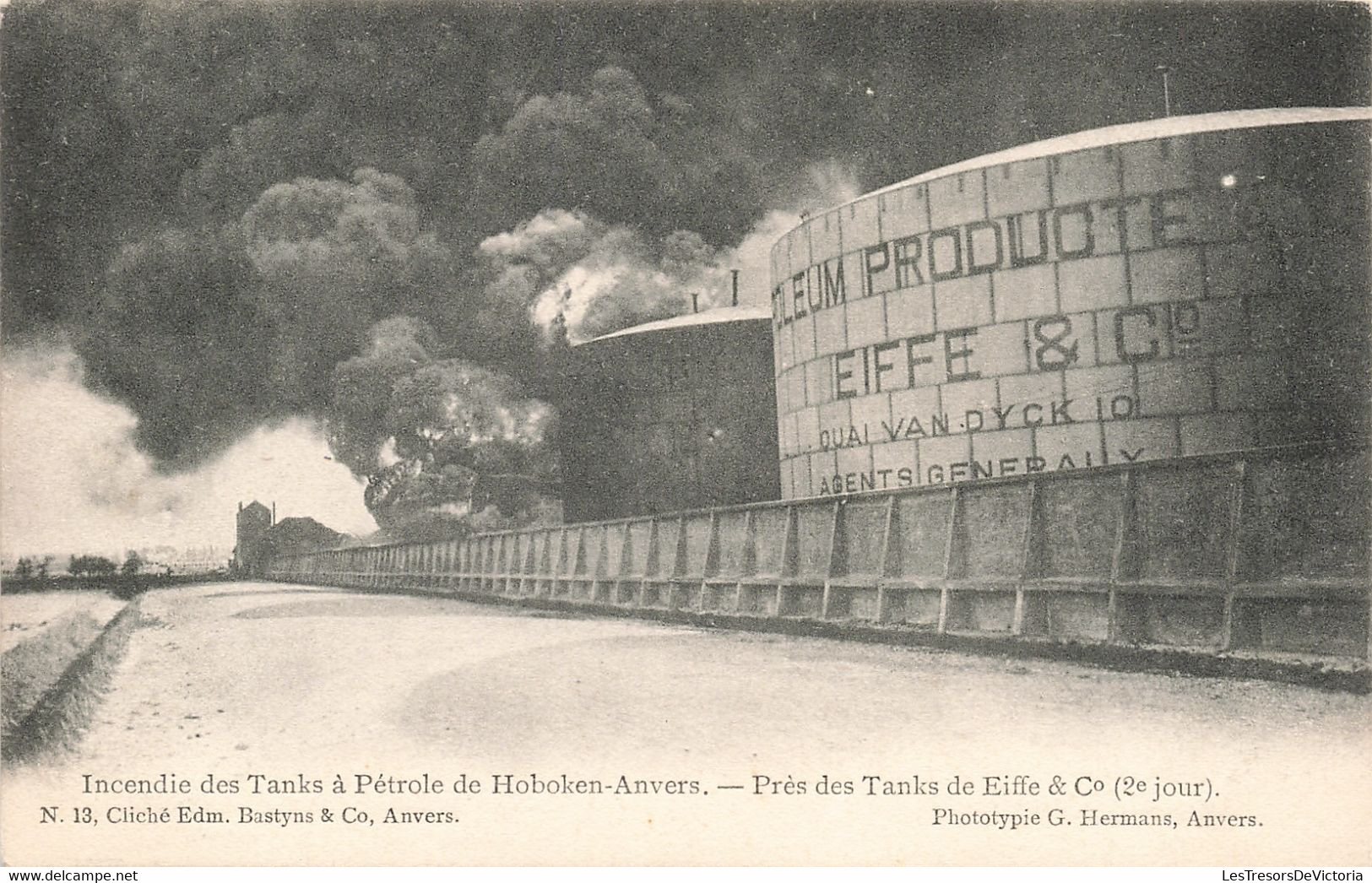 Lot De 11 Cartes Sur L'incendie Des Tanks à Pétrole De Hoboken Anvers - Phototypie Hermans - Carte Postale Ancienne - Katastrophen