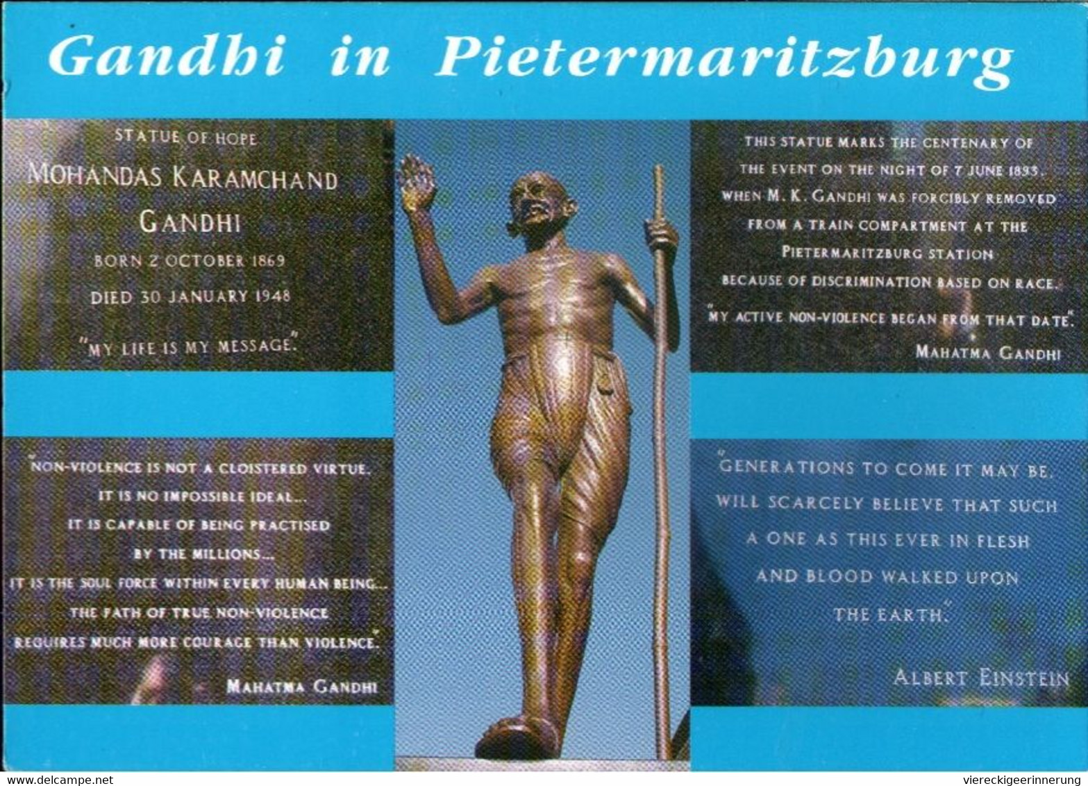 ! Gandhi Statue In Pietermaritzburg - Politicians & Soldiers