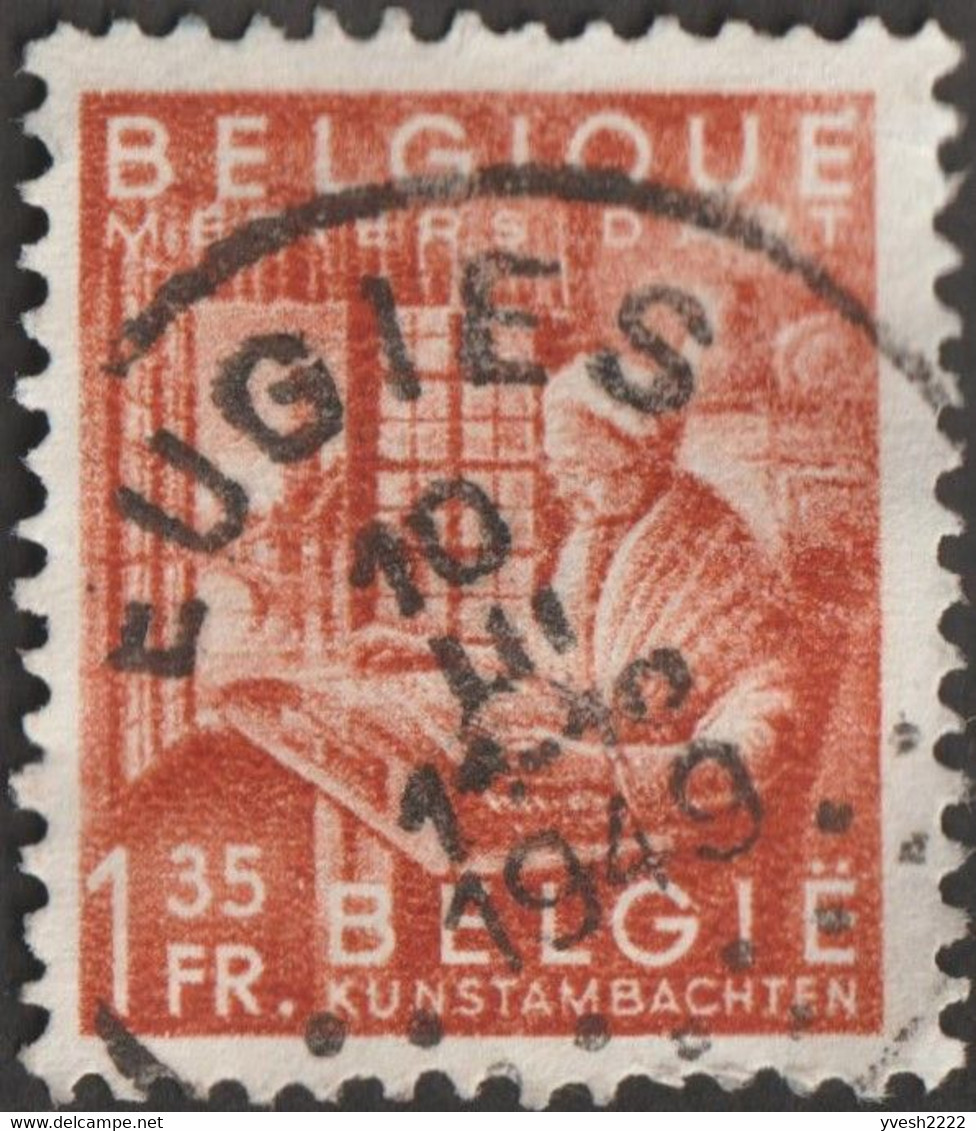 Belgique 1948 COB / Y&T 762. 1.35 F Dentelière, Oblitéré Eugies - 1948 Exportation