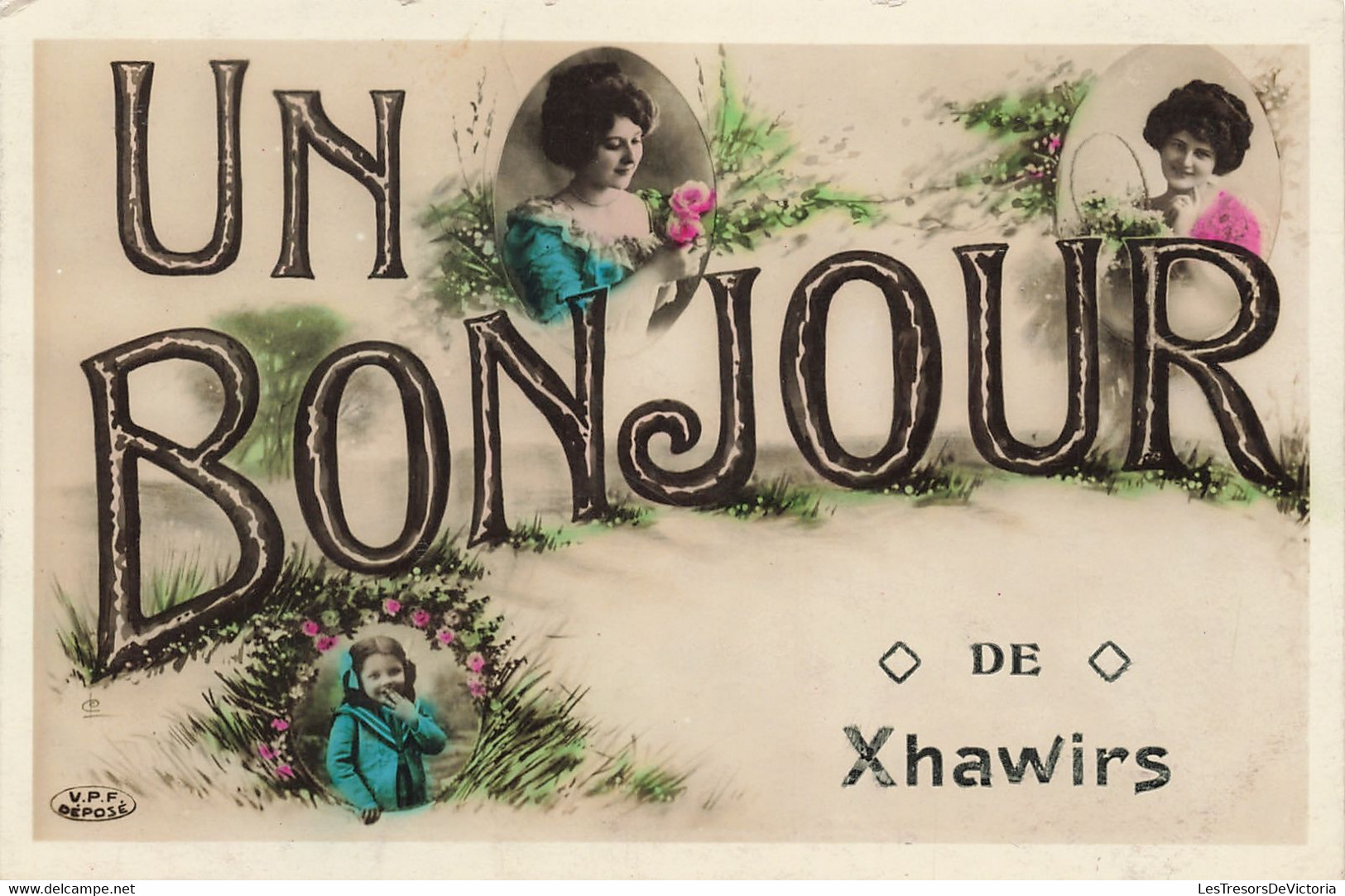 Belgique - Verviers - Un Bonjour De Whawirs - Edit. V.P.F. - Colorisé - Fleur - Oblitéré 1914 - Carte Postale Ancienne - Verviers