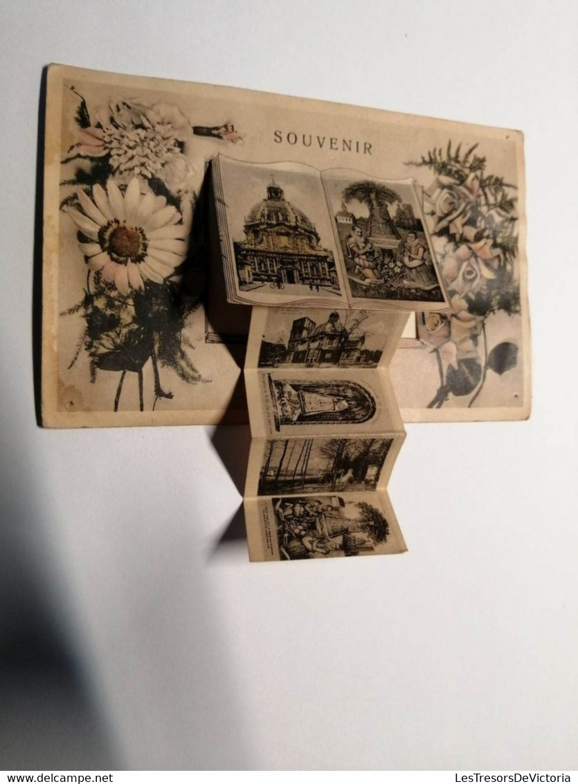 Carte Système - Souvenir De Montaigu - Colorisé - Fleurs -  - Carte Postale Ancienne - Mechanical