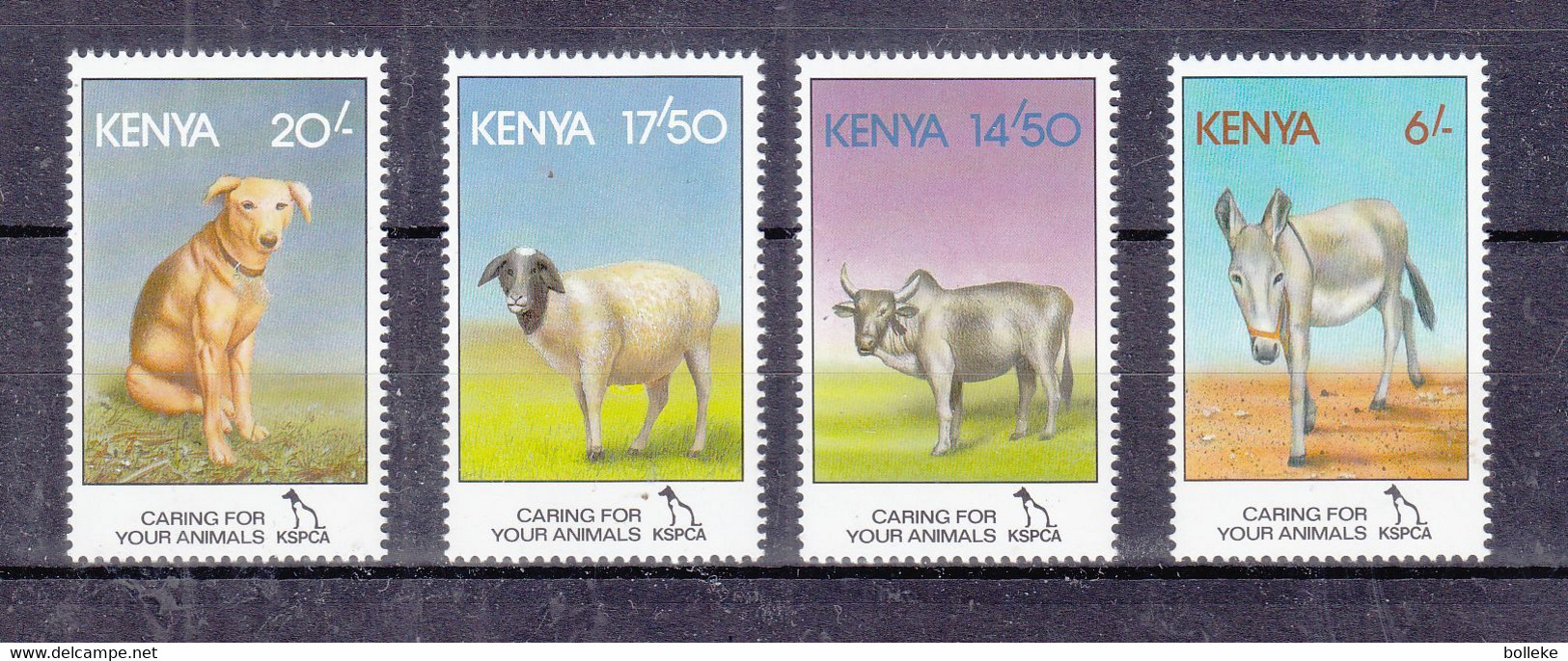 Anes - Chiens - Moutons - Bovins - Kenia - Yvert 600 / 4 ** - Valeur 8 Euros - Ezels