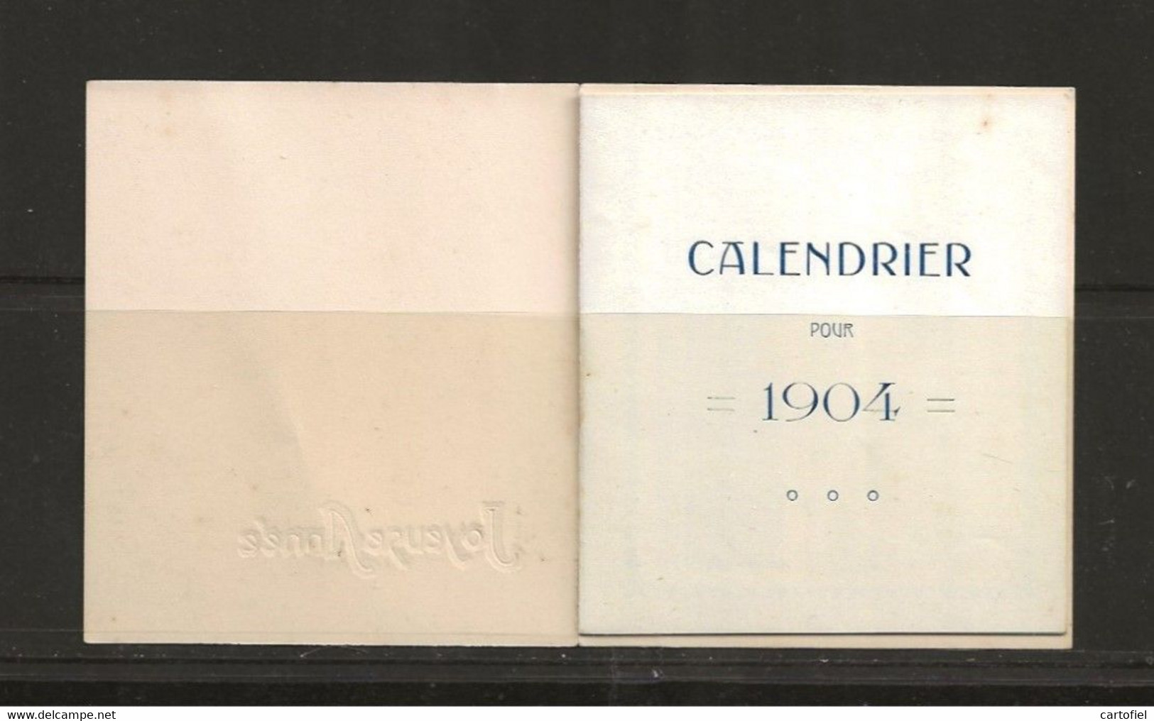 ORIGINAL-CALENDRIER-1904-PETIT CARNET-ART-DECO-STYLE-MUCHA-DIMENSIONS+-8-9,5 CM-VOYEZ LES 5 SCANS-LOGO-M-?-RARE - Tamaño Pequeño : 1901-20