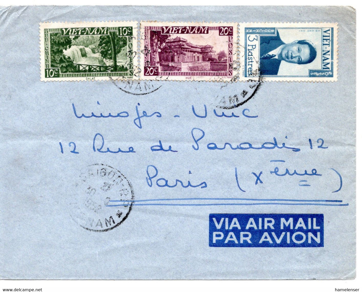 64154 - Vietnam - 1952 - 3P. Bao Dai MiF SAIGON -> Frankreich - Vietnam