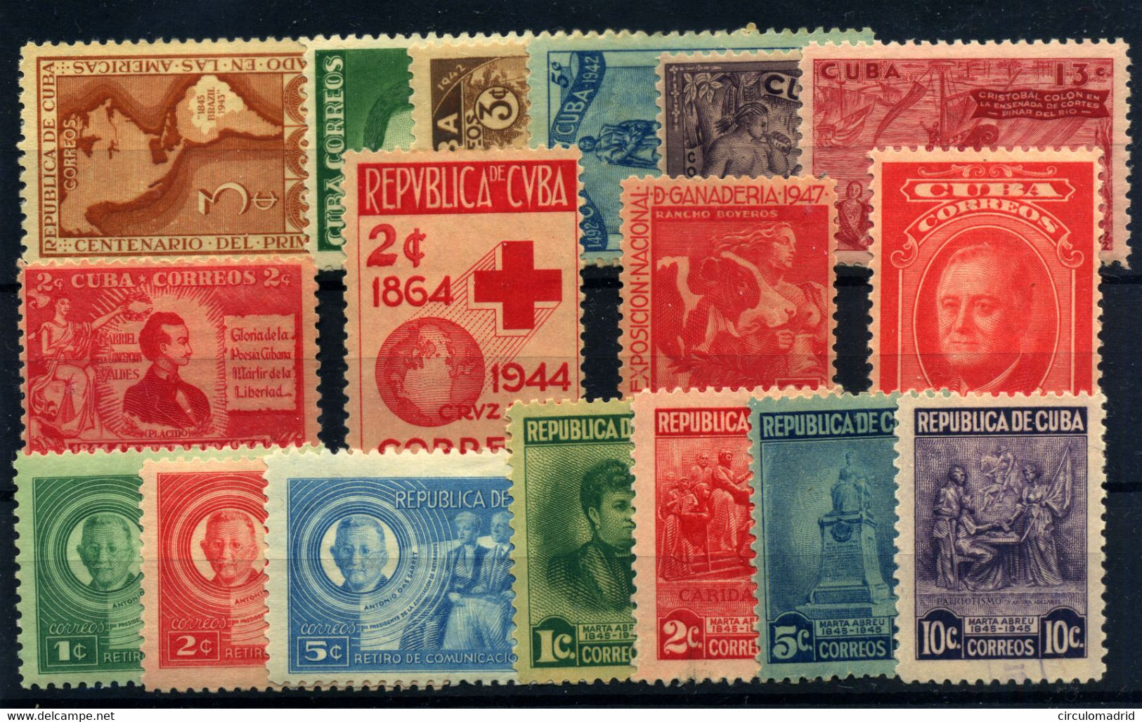 Cuba Nº 288/93**/*, 294**, 296*, 297/302**/* Año 1944/7 - Unused Stamps