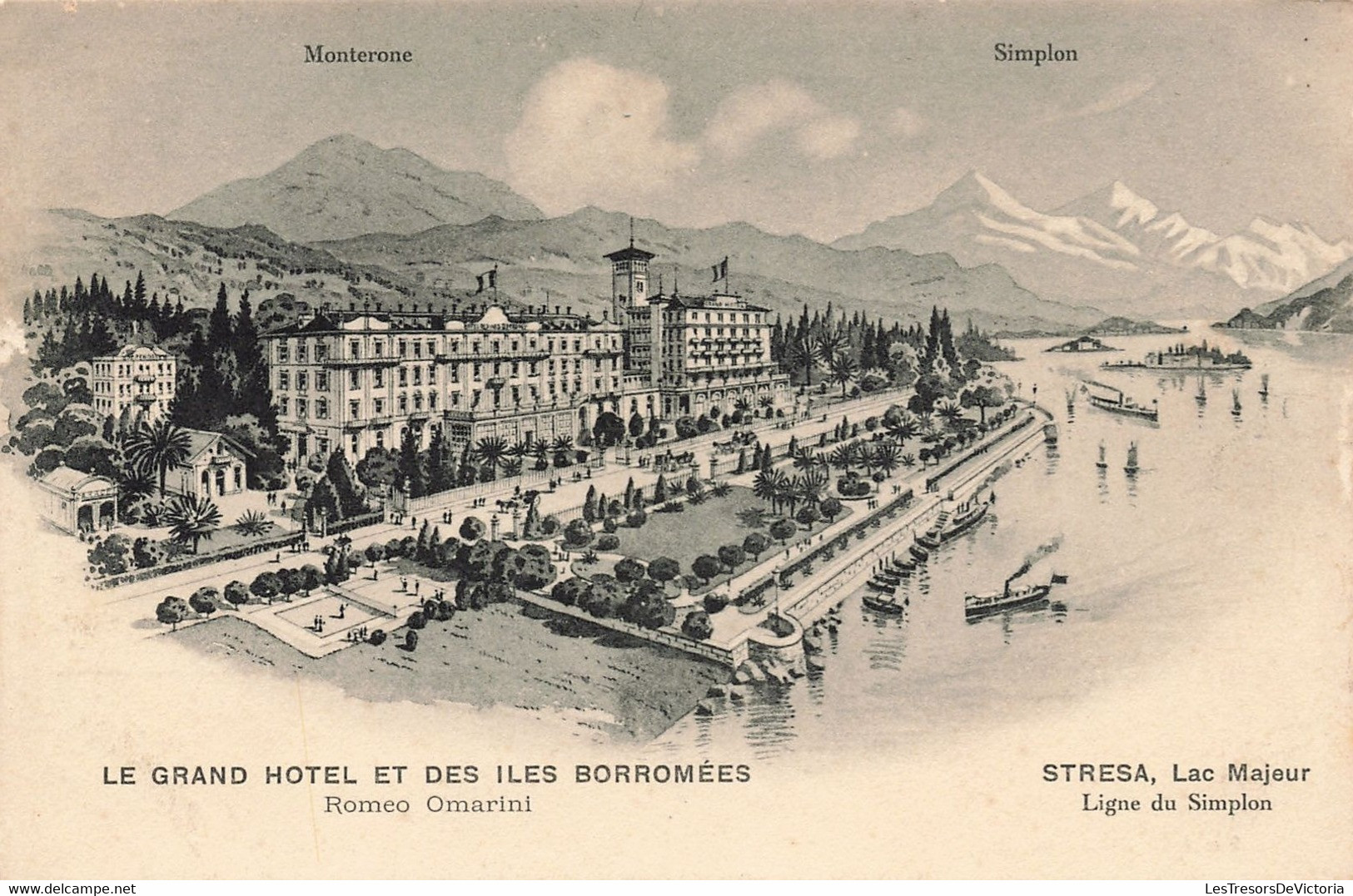 Italie - Stresa - Lac Majeur - Le Grand Hôtel Et Des Iles Borromées - Romeo Omarini  -  Carte Postale Ancienne - Verbania