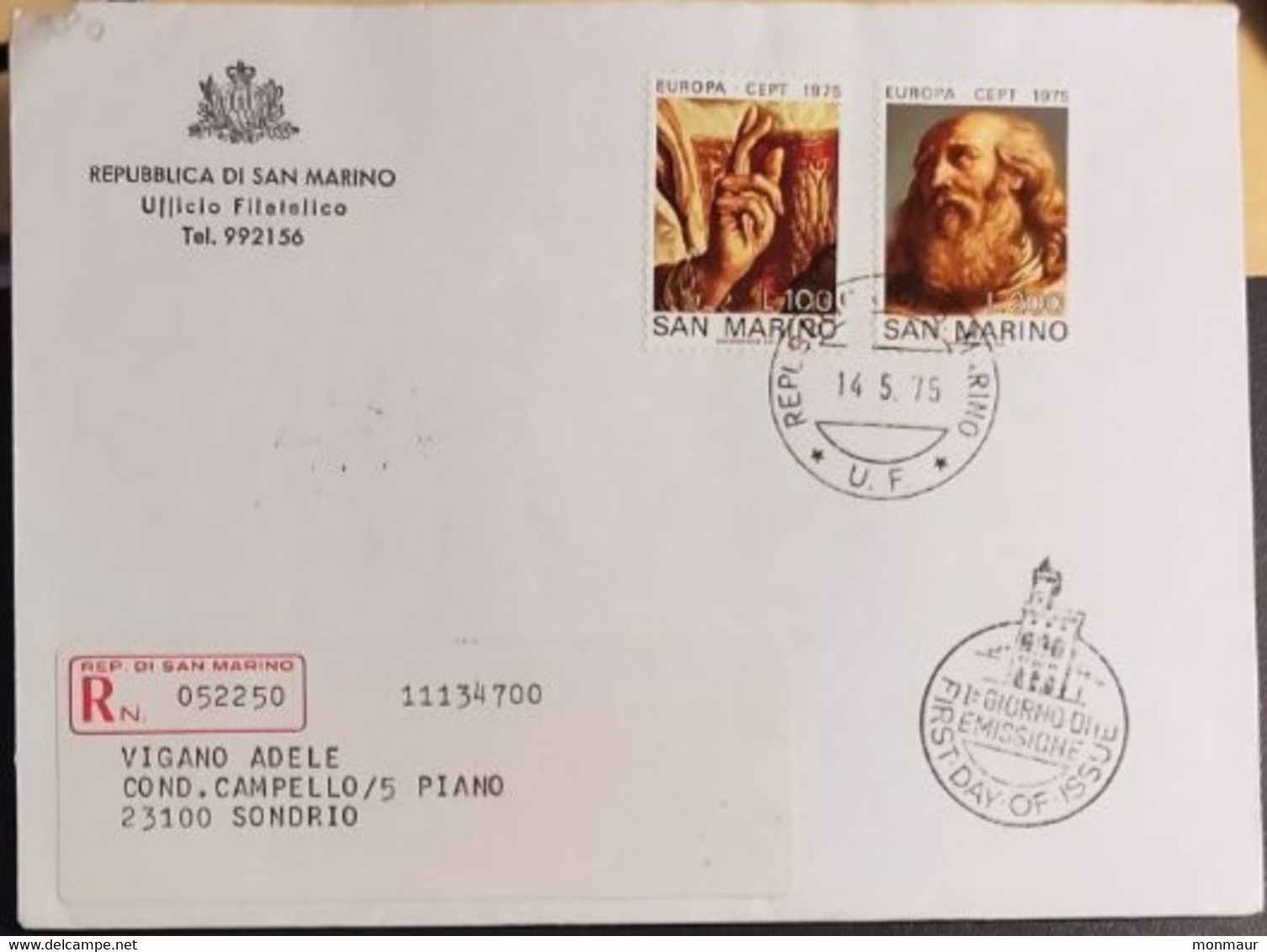 SAN MARINO 1975 RACCOMANDATA FDC  EUROPA - Used Stamps