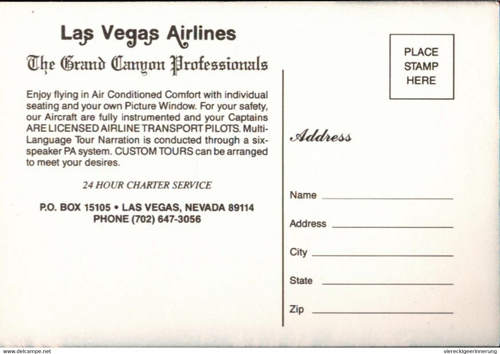 ! Modern Postcard Las Vegas Airlines, Piper Navajo, Propliner, Flugzeug - 1946-....: Moderne