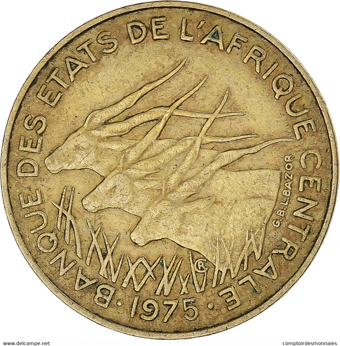 Monnaie, États De L'Afrique Centrale, 10 Francs, 1975, Paris, TTB - Repubblica Centroafricana