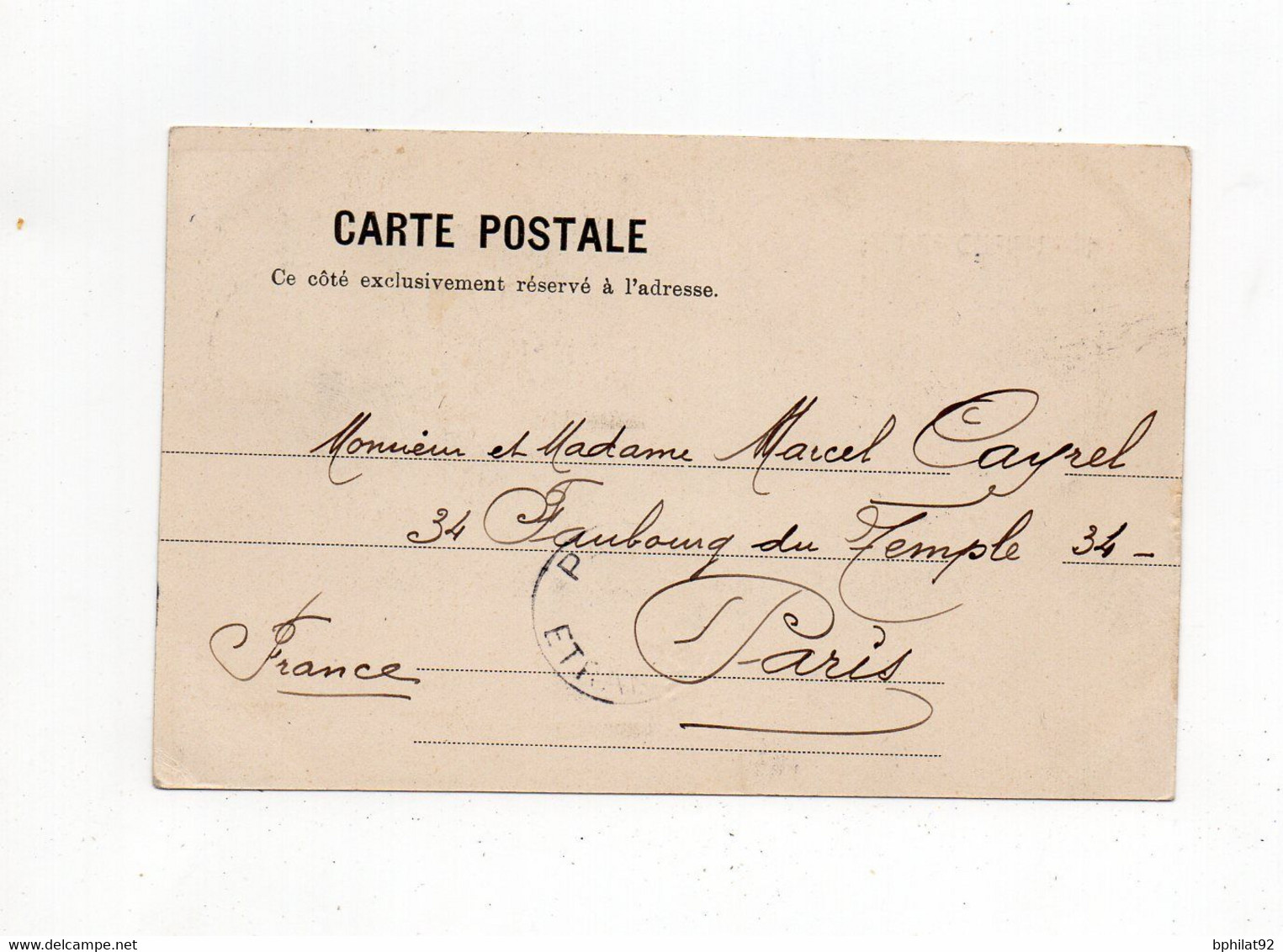 !!! TYPE BLANC DU LEVANT SUR CPA CACHET CORRESP D'ARMEES CONSTANTINOPLE DE 1907 - Cartas & Documentos