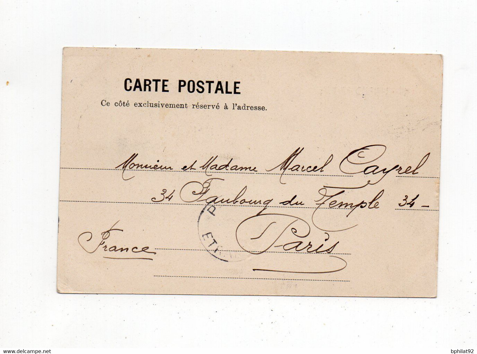 !!! TYPE BLANC DU LEVANT SUR CPA CACHET CORRESP D'ARMEES CONSTANTINOPLE DE 1907 - Brieven En Documenten