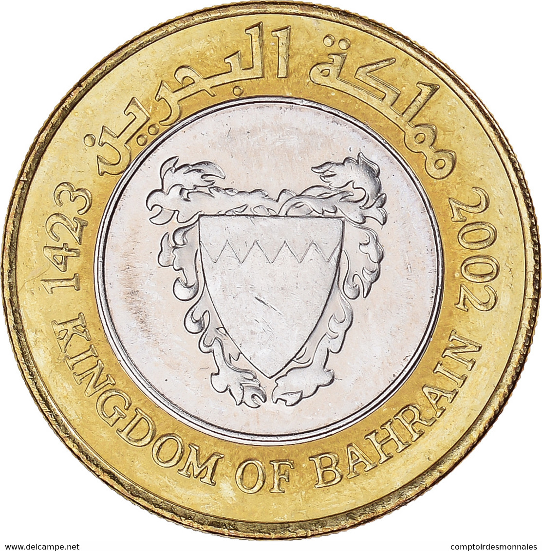 Monnaie, Bahrain, Hamed Bin Isa, 100 Fils, 2002/AH1423, SPL, Bimétallique - Bahreïn