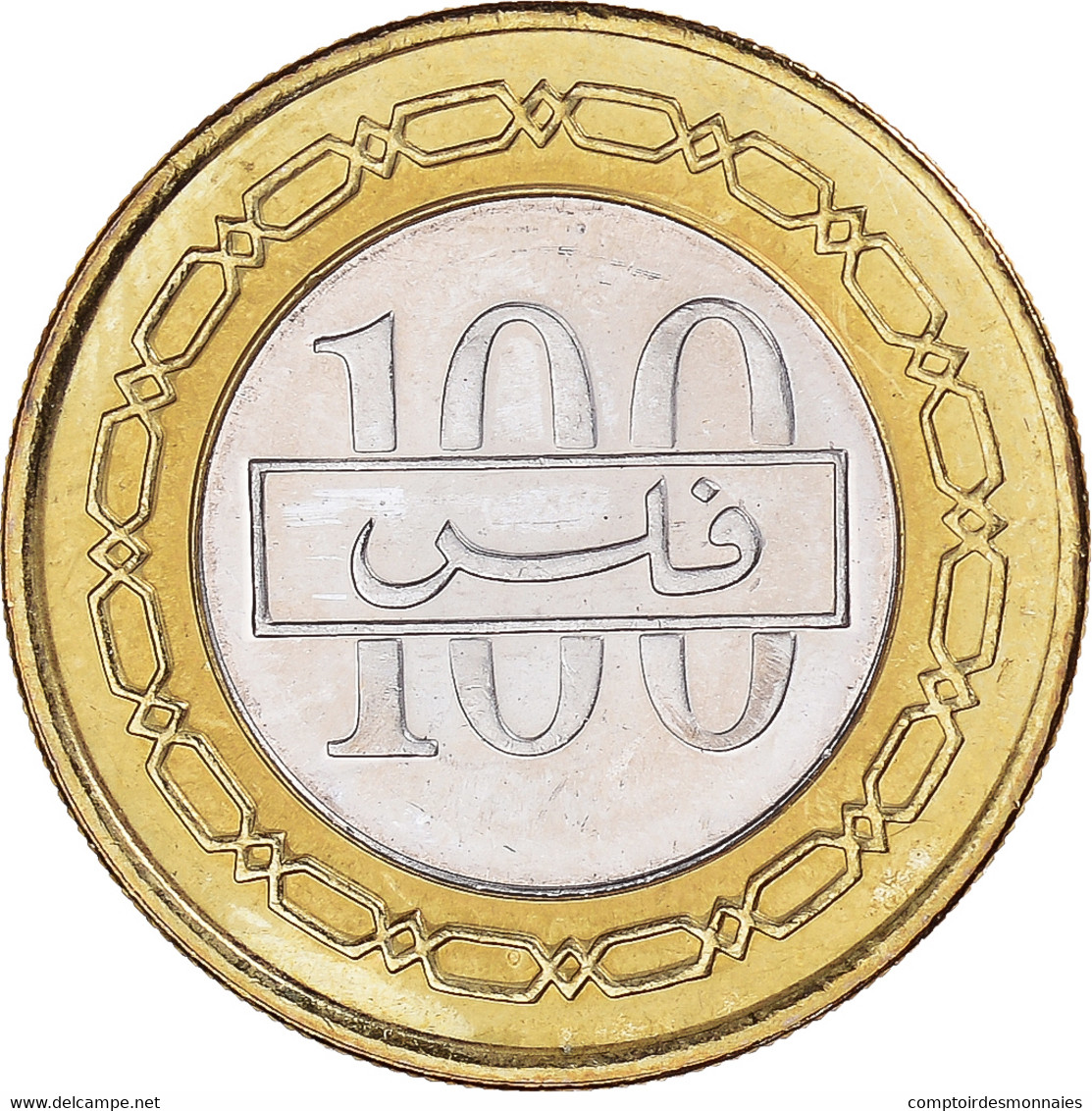 Monnaie, Bahrain, Hamed Bin Isa, 100 Fils, 2002/AH1423, SPL, Bimétallique - Bahreïn