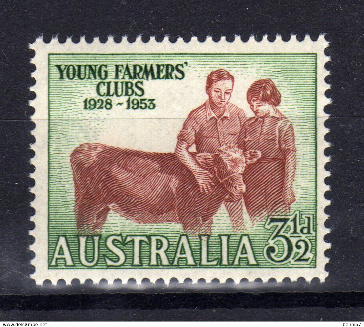 AUSTRALIE Australia 1953 Vache Fermiers Yv 202 MNH ** - Neufs