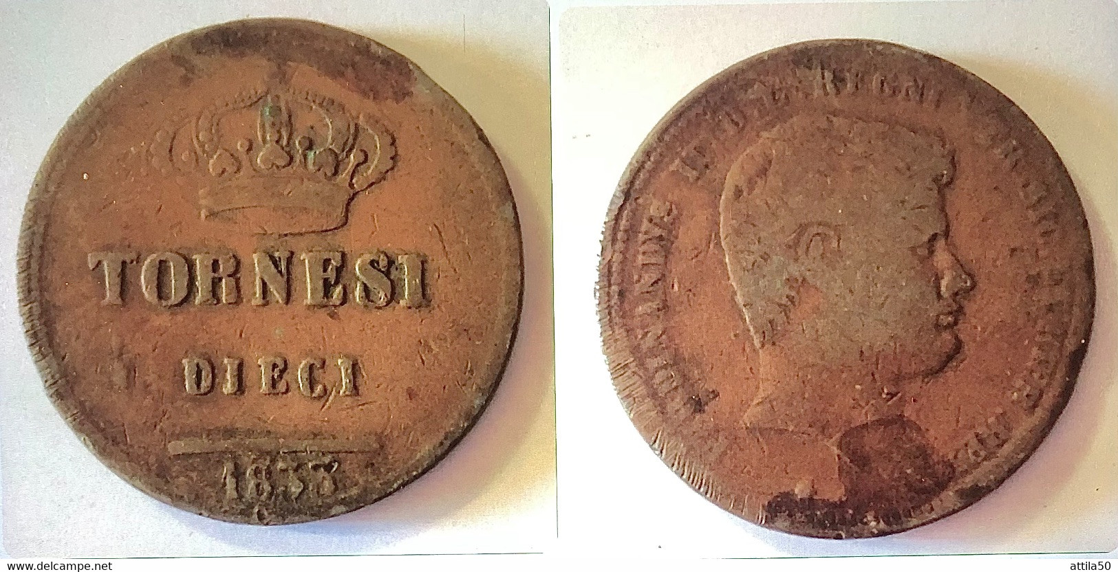 NAPOLI - FERDINANDO II DI BORBONE - TORNESI DIECI 1833 - Contorno Liscio- RARO. - Two Sicilia