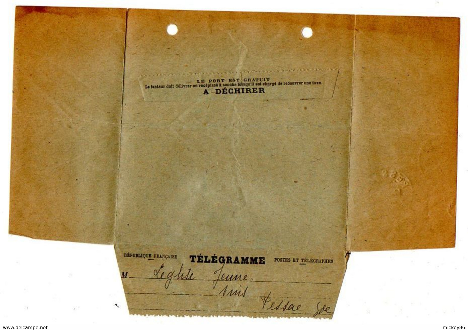 1912--Formule N° 701-Télégramme De BORDEAUX-33 Pour PESSAC-33..( Concerne Vins LEGLISE)--cachet Pessac 33 - Telegraaf-en Telefoonzegels