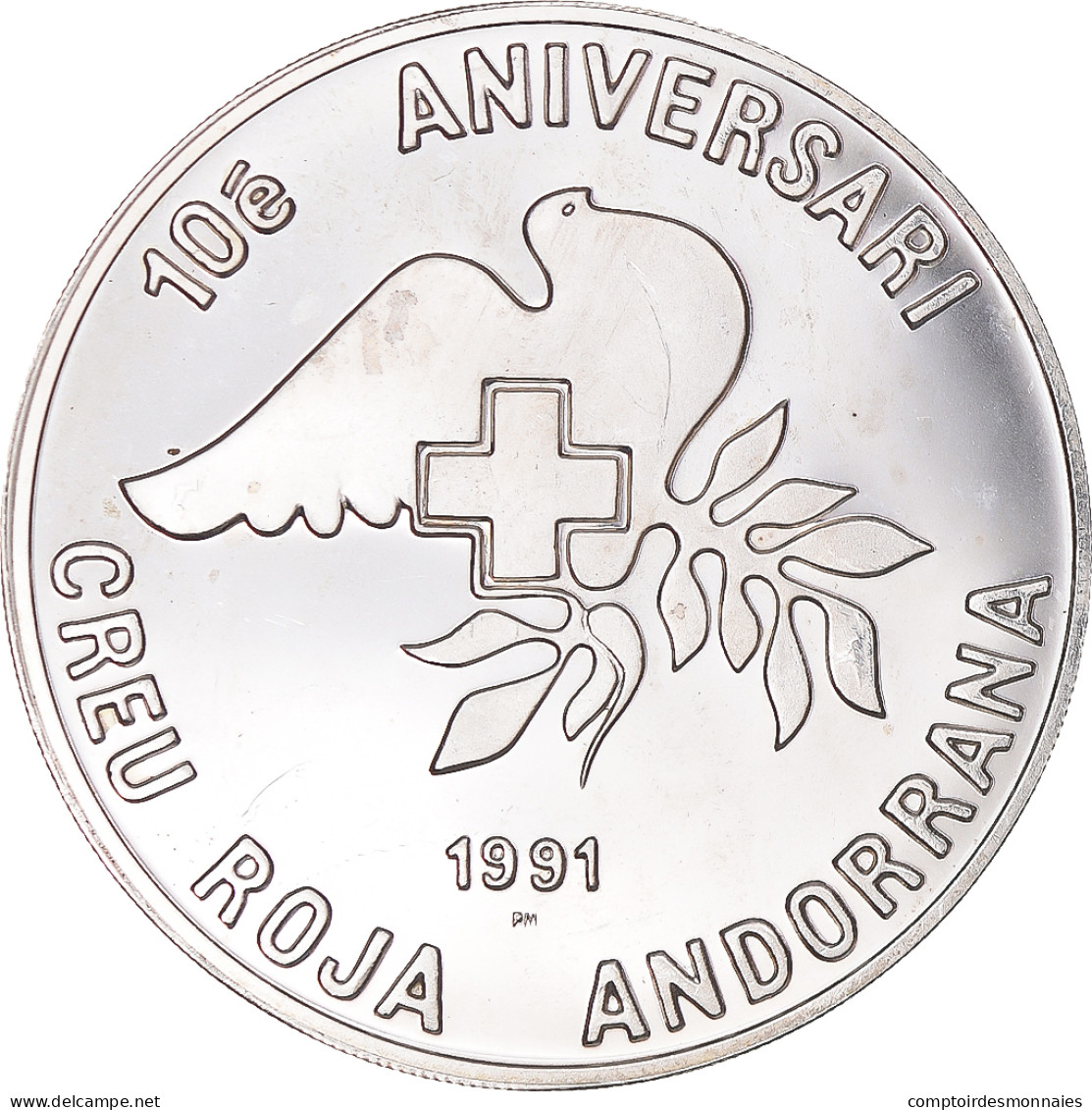 Monnaie, Andorre, 25 Diners, 1991, SUP, Argent, KM:65 - Andorra