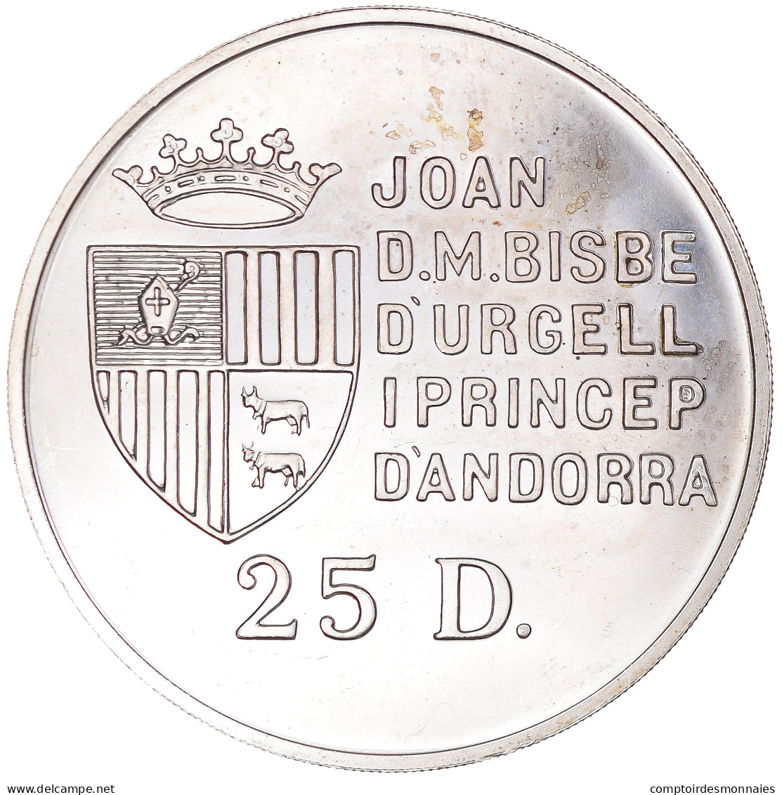 Monnaie, Andorre, 25 Diners, 1991, SUP, Argent, KM:65 - Andorra