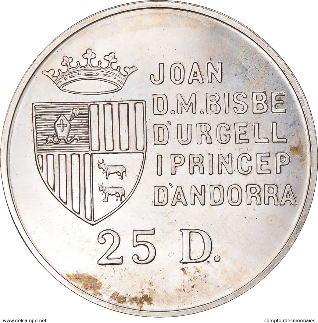 Monnaie, Andorre, 25 Diners, 1991, TTB, Argent, KM:65 - Andorre