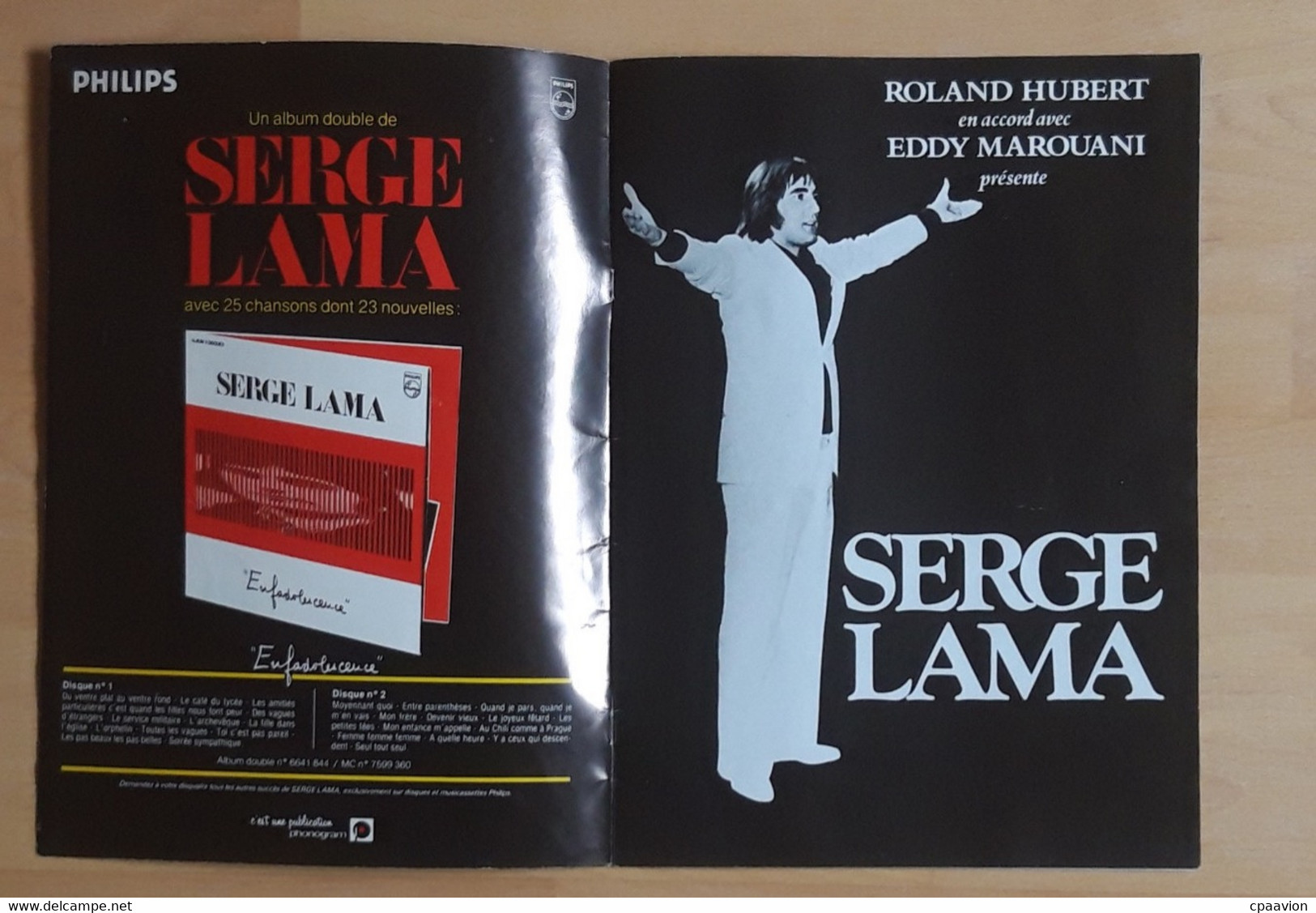 PROGRAMME SERGE LAMA ANNEE 1978 - Programme