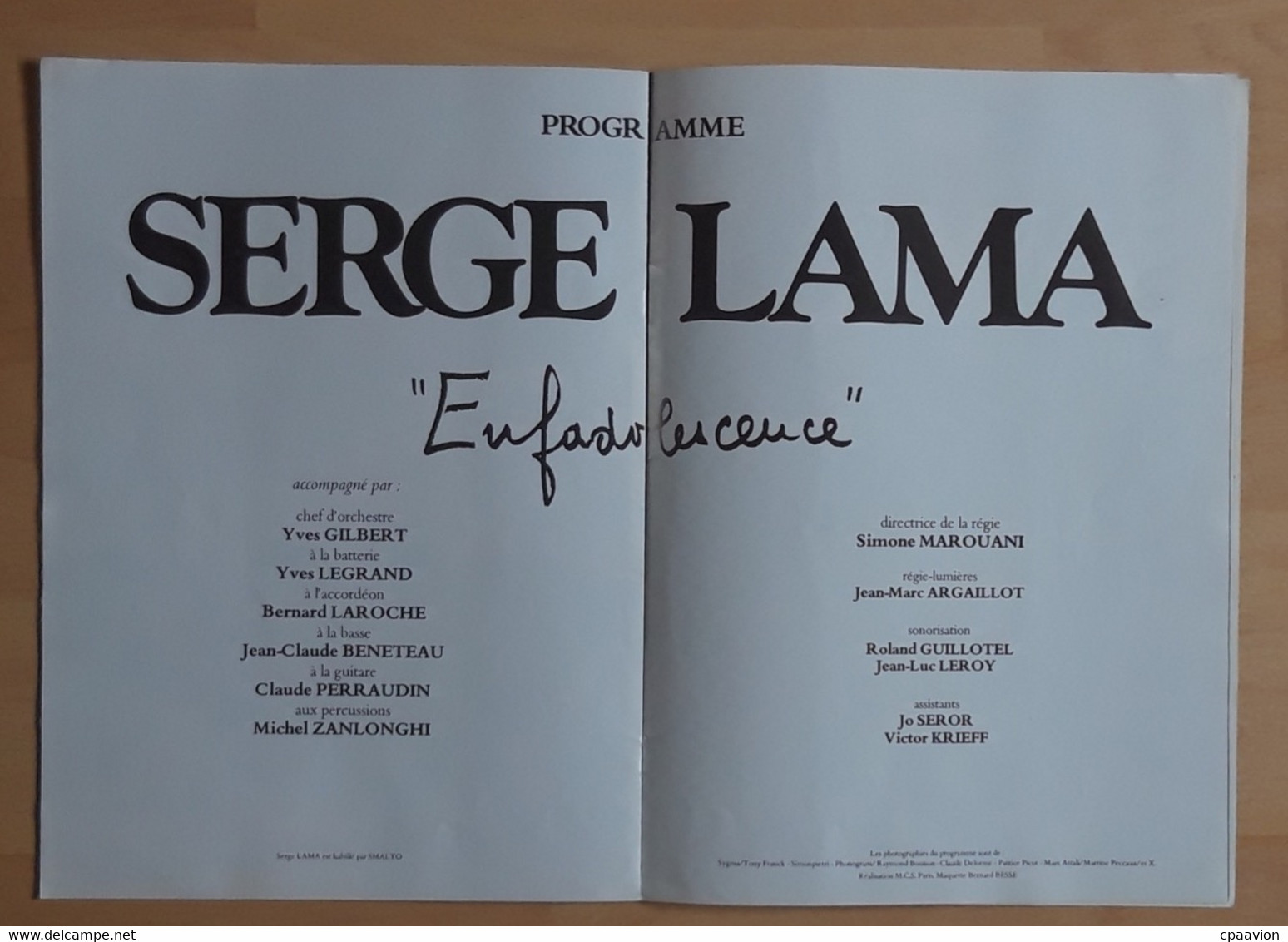 PROGRAMME SERGE LAMA ANNEE 1978 - Programme