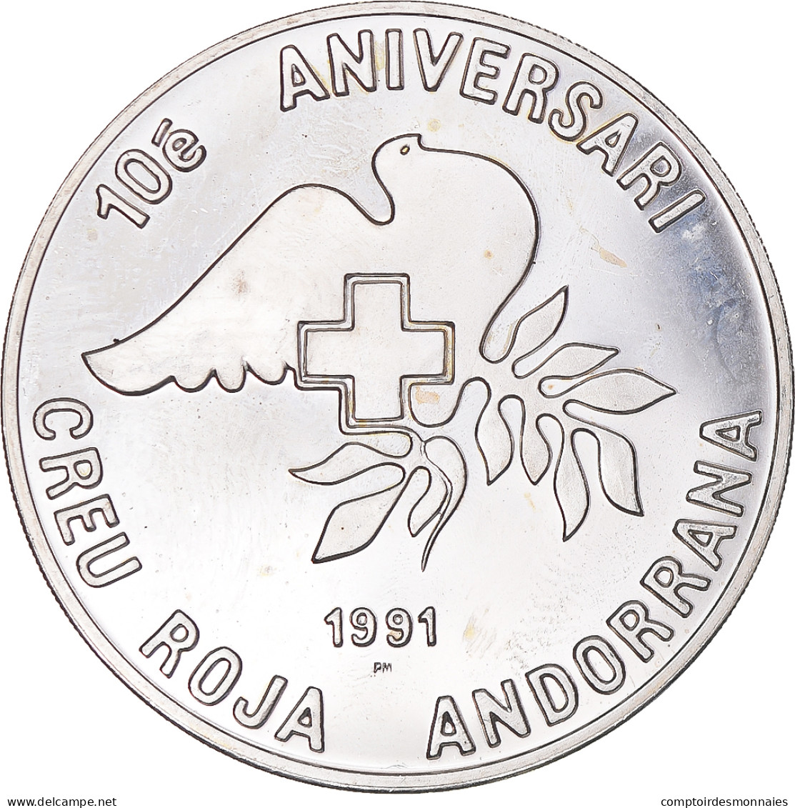 Monnaie, Andorre, 25 Diners, 1991, SUP, Argent, KM:65 - Andorra