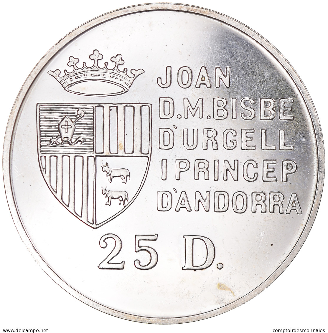 Monnaie, Andorre, 25 Diners, 1991, SUP, Argent, KM:65 - Andorra