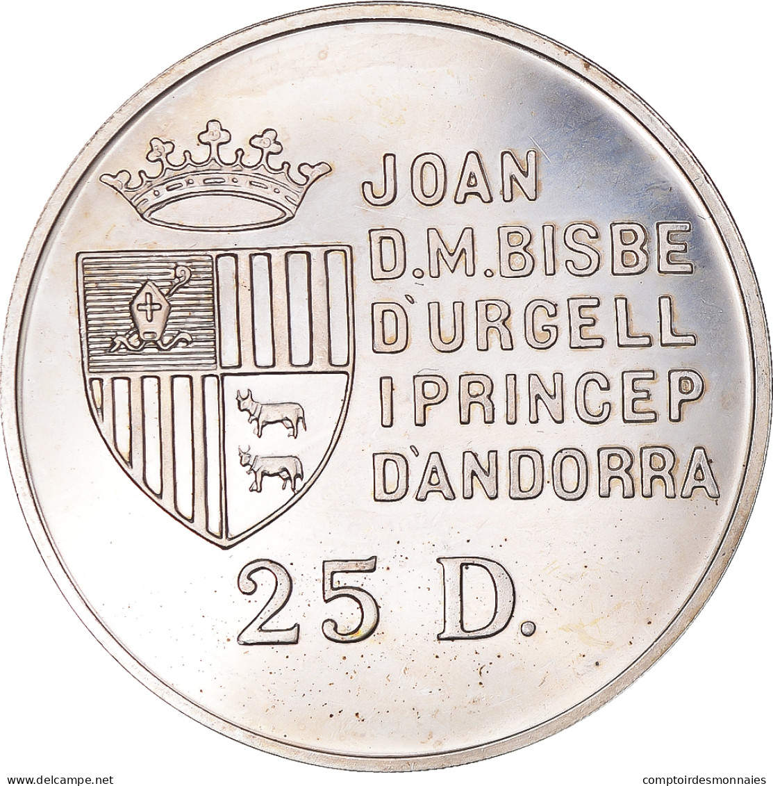 Monnaie, Andorre, 25 Diners, 1991, SUP, Argent, KM:65 - Andorra