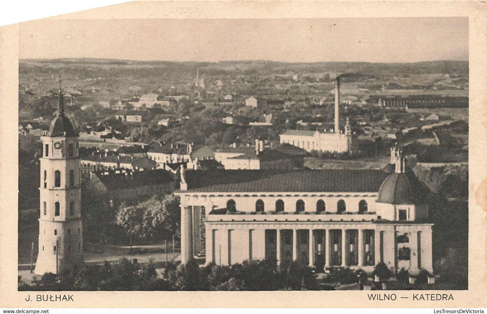 Lituanie - Wilno -  Katedra - Clocher - Edit. J. Bulhak - Panorama - Carte Postale Ancienne - Lituanie