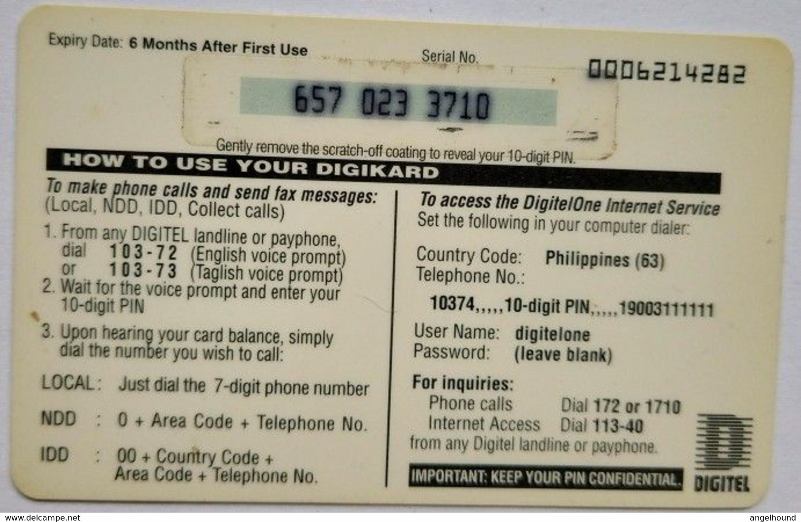 Philippines Digikard P100  " LEO " - Filippine