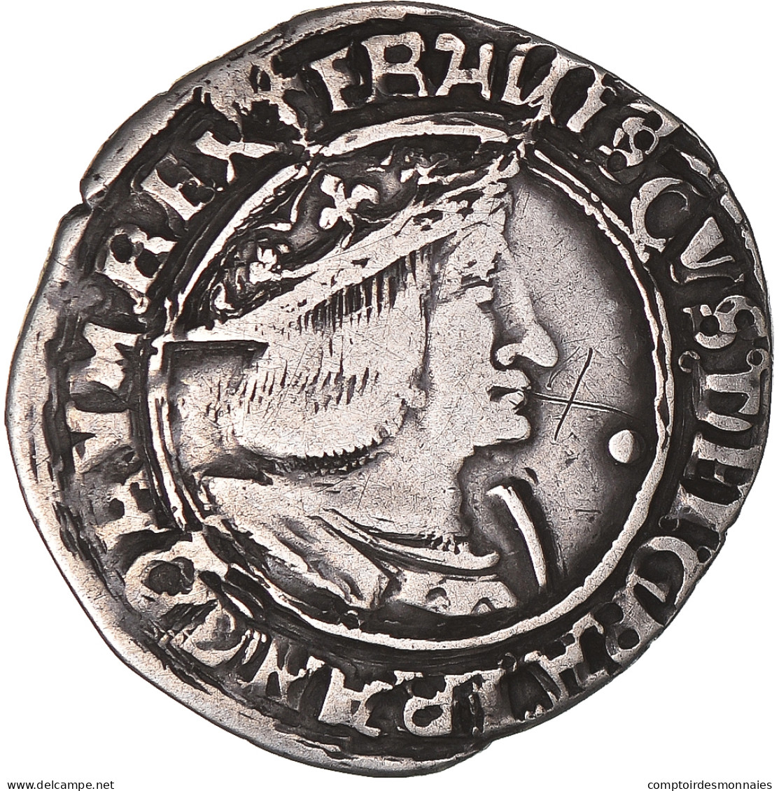 Monnaie, France, François Ier, 1/2 Teston, 1515-1547, Lyon, TTB, Argent - 1515-1547 Francesco I