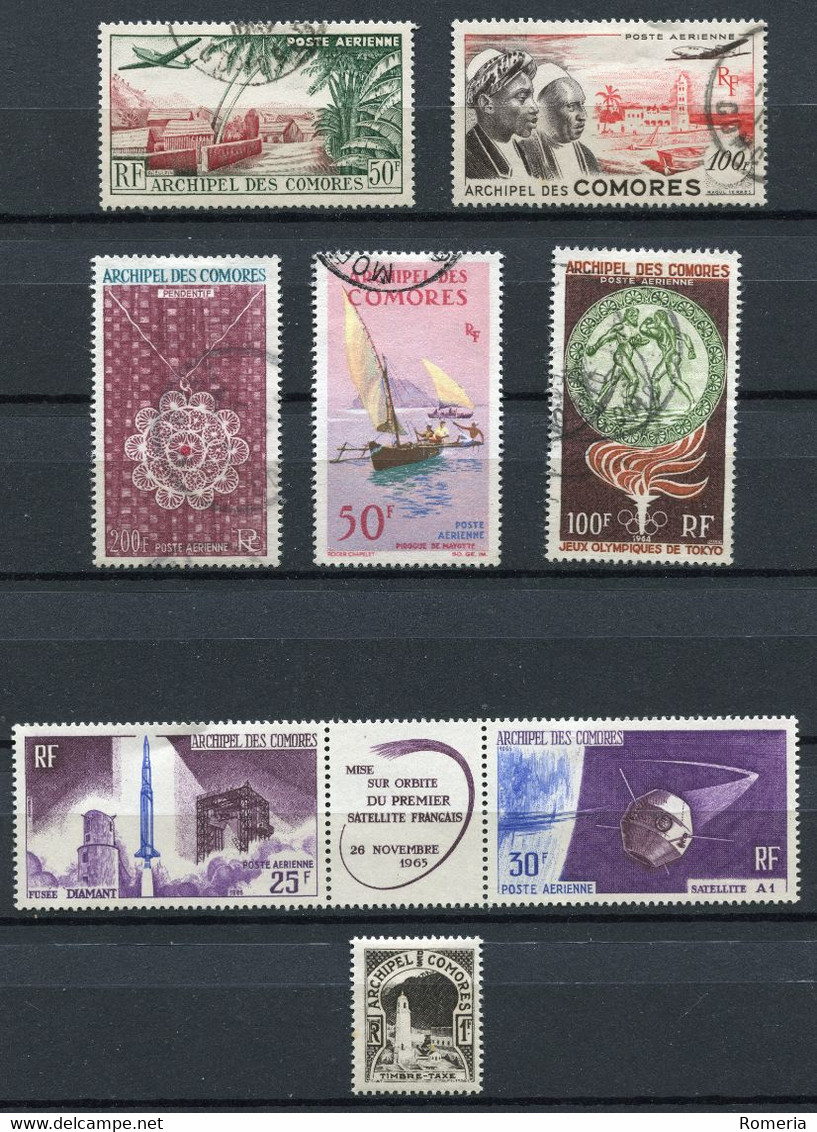 Comores - 1950 -> 1966 - Lot Poste Aérienne + Taxe - Yt PA 1 - 2 - 9 - 10 - 12 - 16 A Oli. Sauf 16A * TC - + Y 2 - Luftpost