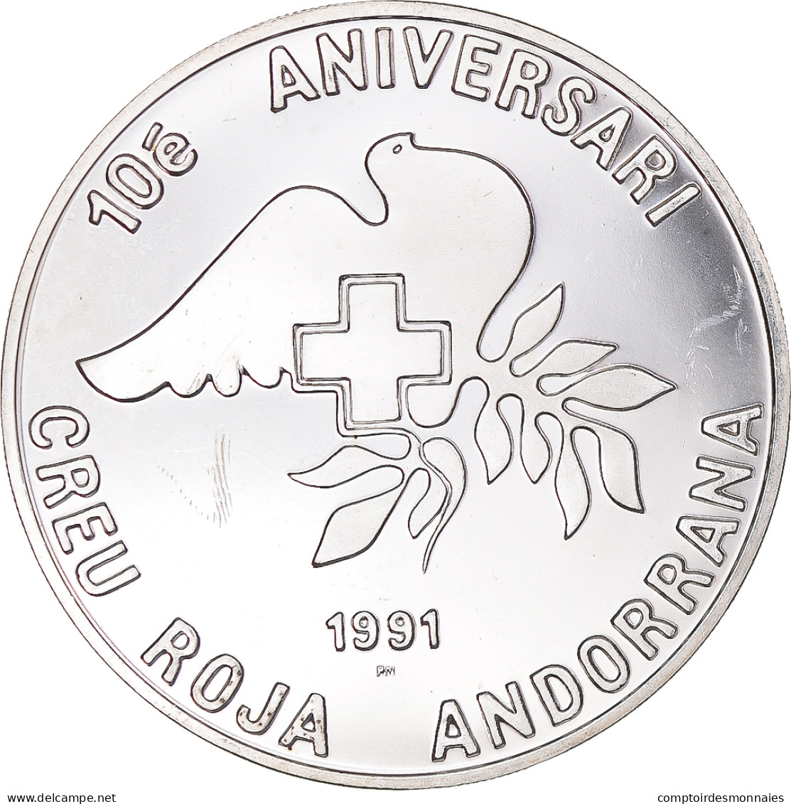 Monnaie, Andorre, 25 Diners, 1991, TTB+, Argent, KM:65 - Andorra